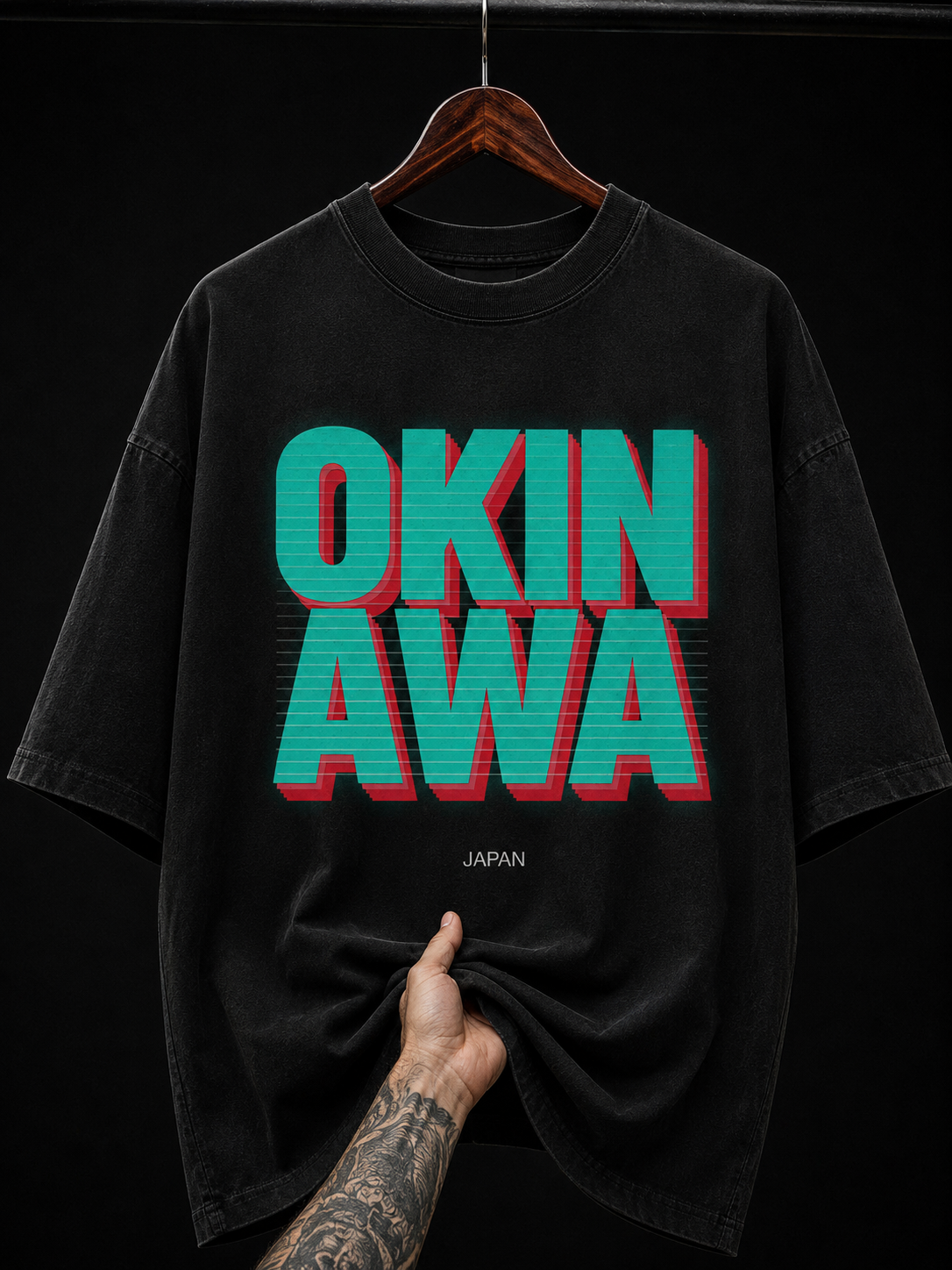 Okinawa Japan Retro Typography Graphic T-Shirt | Vaporwave Streetwear Oversized Tee