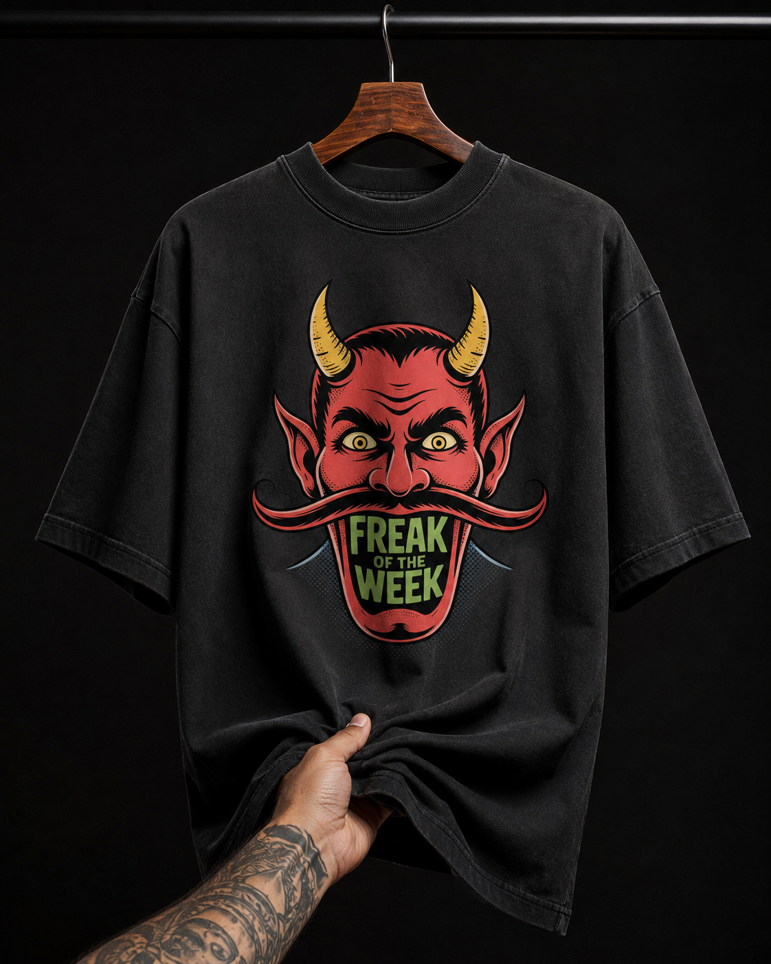 Freak Of The Week Devil Graphic T-Shirt | Dark Alternative Grunge Oversized Tee