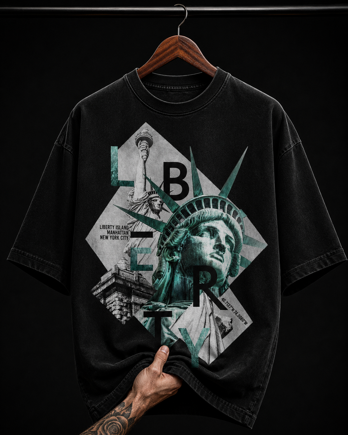 Statue of Liberty New York Graphic T-Shirt | Modern Streetwear Oversized Tee