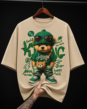 King Teddy Bear Green graphic T-shirt