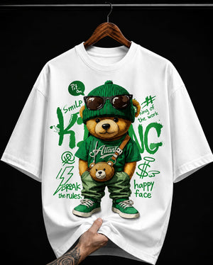 King Teddy Bear Green graphic T-shirt