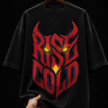 Rise Cold Spiked Typography Graphic T-Shirt | Edgy Metal Streetwear Oversized Tee