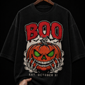 Boo Spooky Pumpkin and Skeleton graphic T-shirt