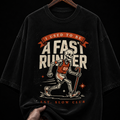 I Used To Be A Fast Runner Skeleton Graphic T-Shirt | Funny Retro Gym Oversized Tee