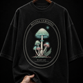 Mycena Luminosa Glowing Mushroom Graphic T-Shirt | Botanical Indie Oversized Tee