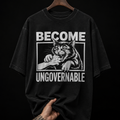 Become Ungovernable Cat Biting Graphic T-Shirt | Funny Meme Grunge Oversized Tee