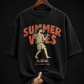 Summer Vibes Sunset Club Graphic T-Shirt | Retro Beach & Vacation Oversized Tee