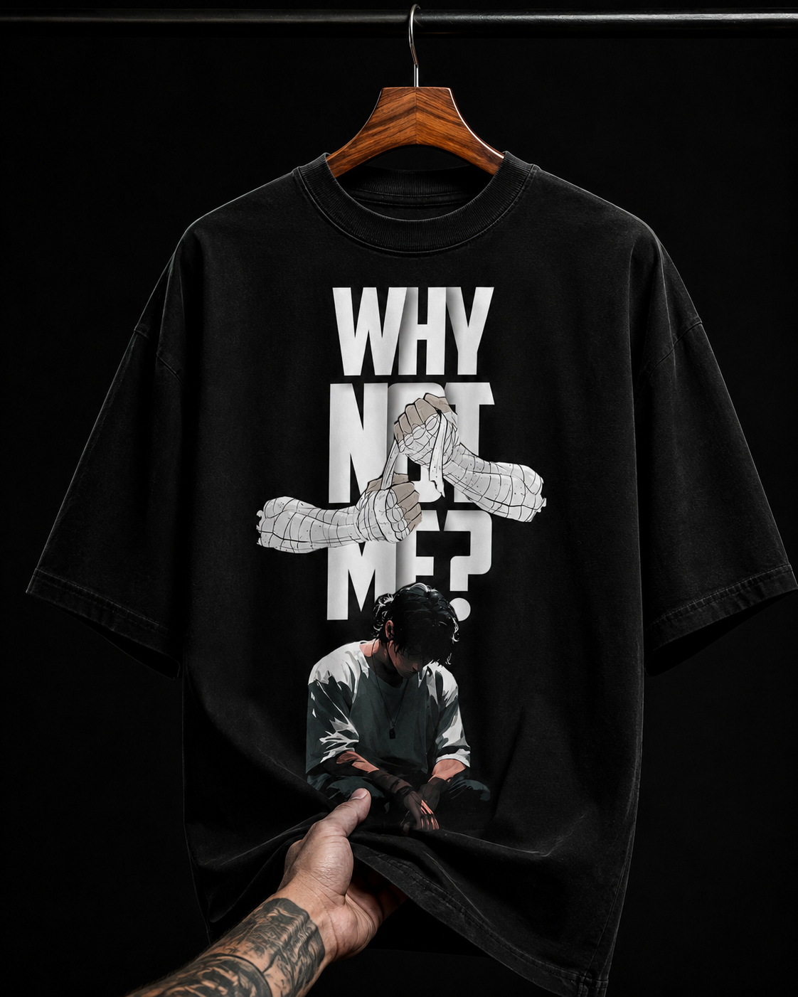 Why Not Me? Emotional Graphic T-Shirt | Depressive Aesthetic Grunge Oversized Tee