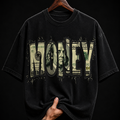 Money Dollar Bill Typography Graphic T-Shirt | Cash Culture Streetwear Oversized Tee