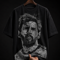 Legendary Football Player Typographic Portrait Graphic T-Shirt | Streetwear Oversized Tee