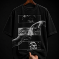 Cinematic Classical Frames & Hands Graphic T-Shirt | Dark Grunge Oversized Tee
