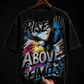 Rise Above Limits Eagle Graphic T-Shirt | Motivational Streetwear Oversized Tee