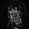 Trust Your Crazy Multi-Hand Ghost Graphic T-Shirt | Dark Grunge Streetwear Oversized Tee