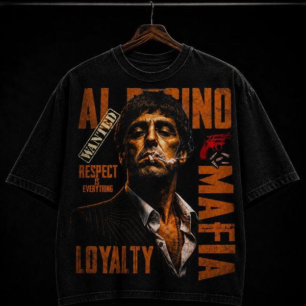 Al Pacino Mafia & Loyalty Vintage Graphic T-Shirt | Streetwear Oversized Tee