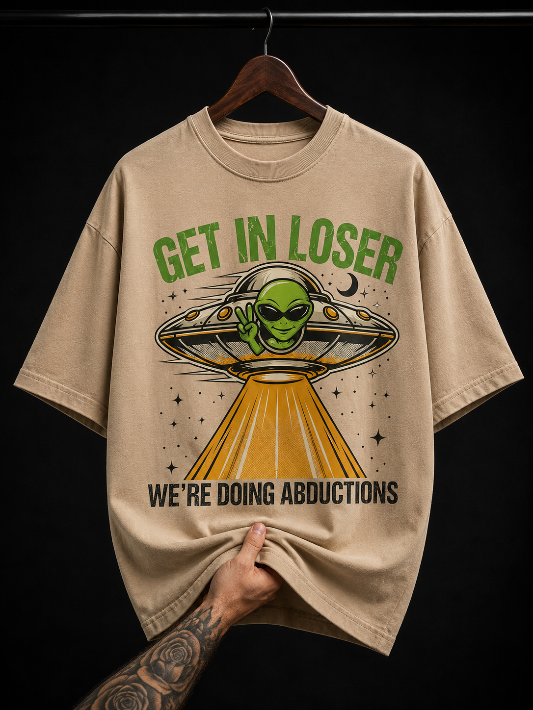 Get In Loser Alien UFO graphic T-shirt