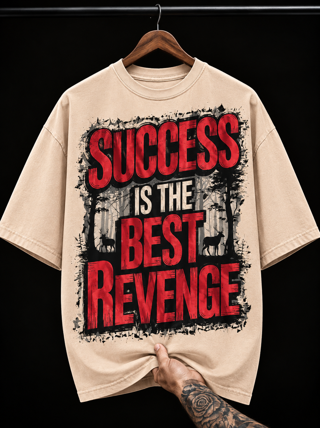 Success Is The Best Revenge Wolf graphic T-shirt