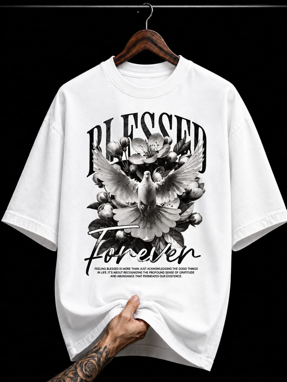 Blessed Forever Dove Floral graphic T-shirt