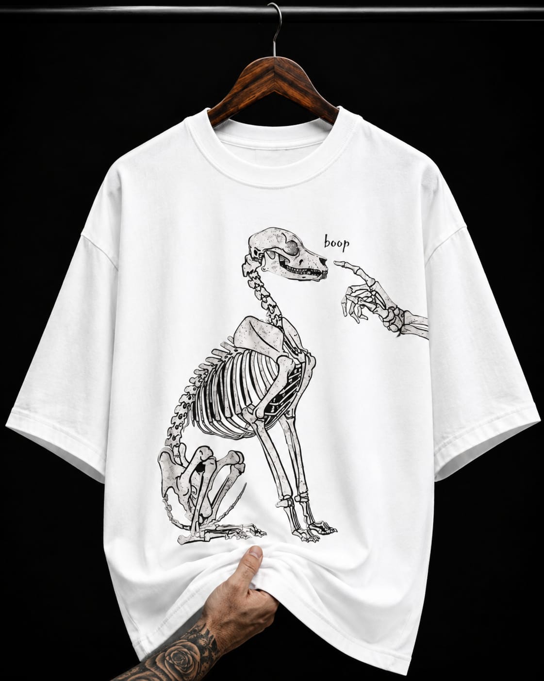 Dog Skeleton Boop graphic T-shirt
