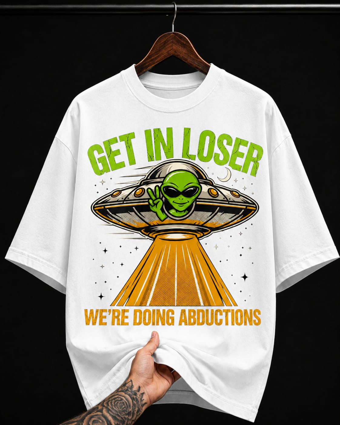 Get In Loser Alien UFO graphic T-shirt