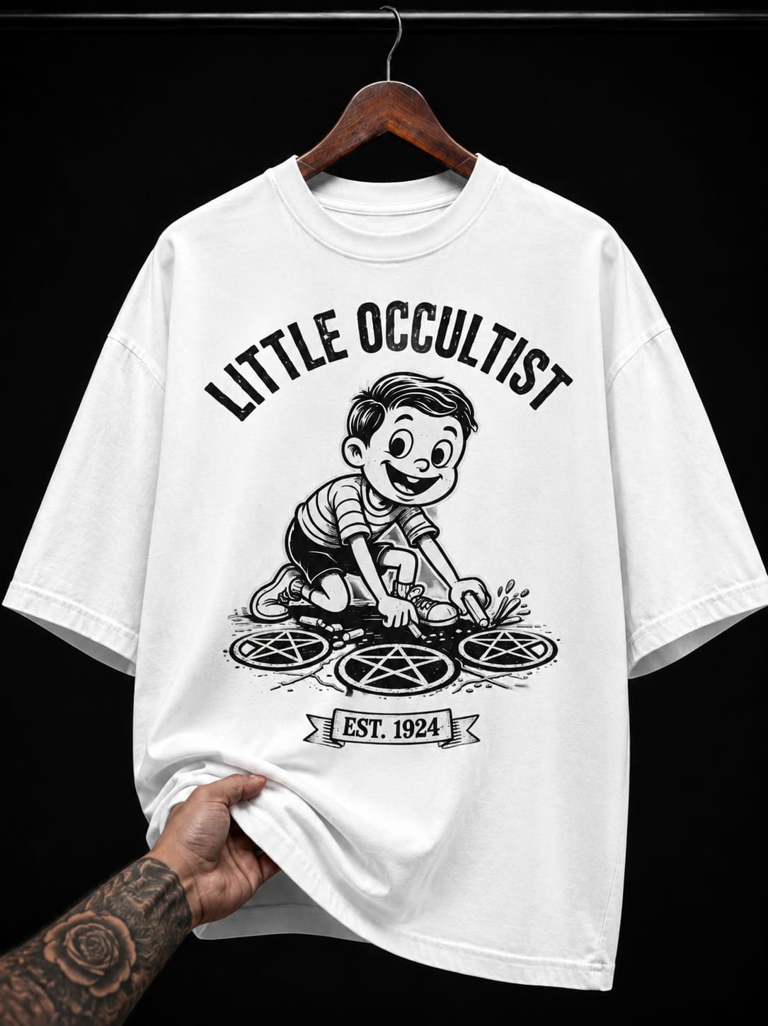 Little Occultist Vintage Cartoon graphic T-shirt