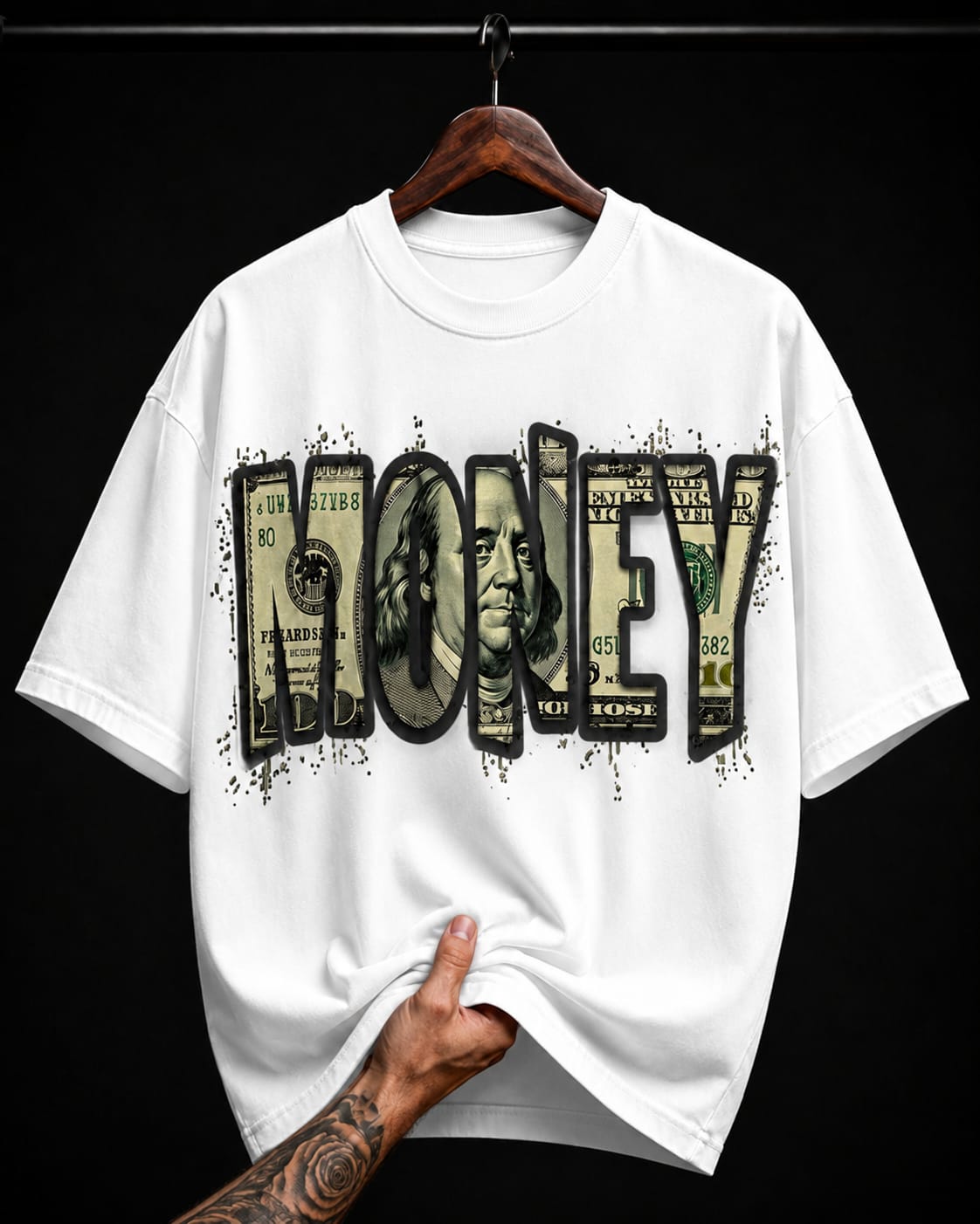 Money Dollar Bill Typography graphic T-shirt