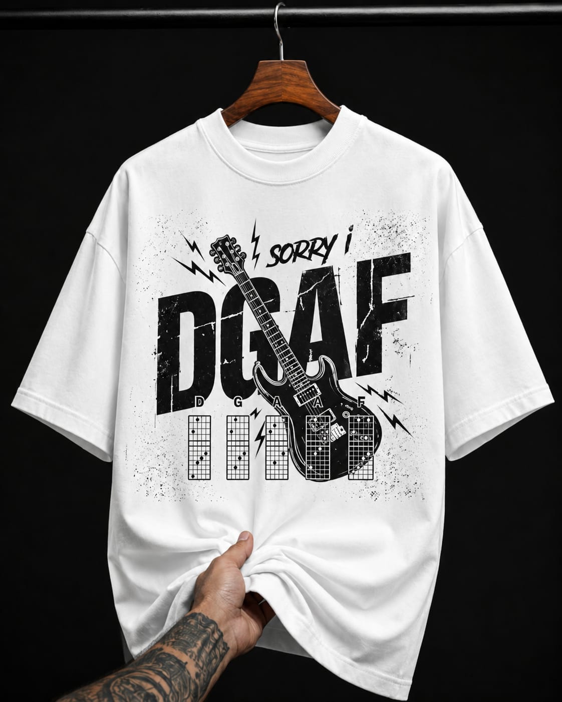 Sorry I DGAF Guitar graphic T-shirt