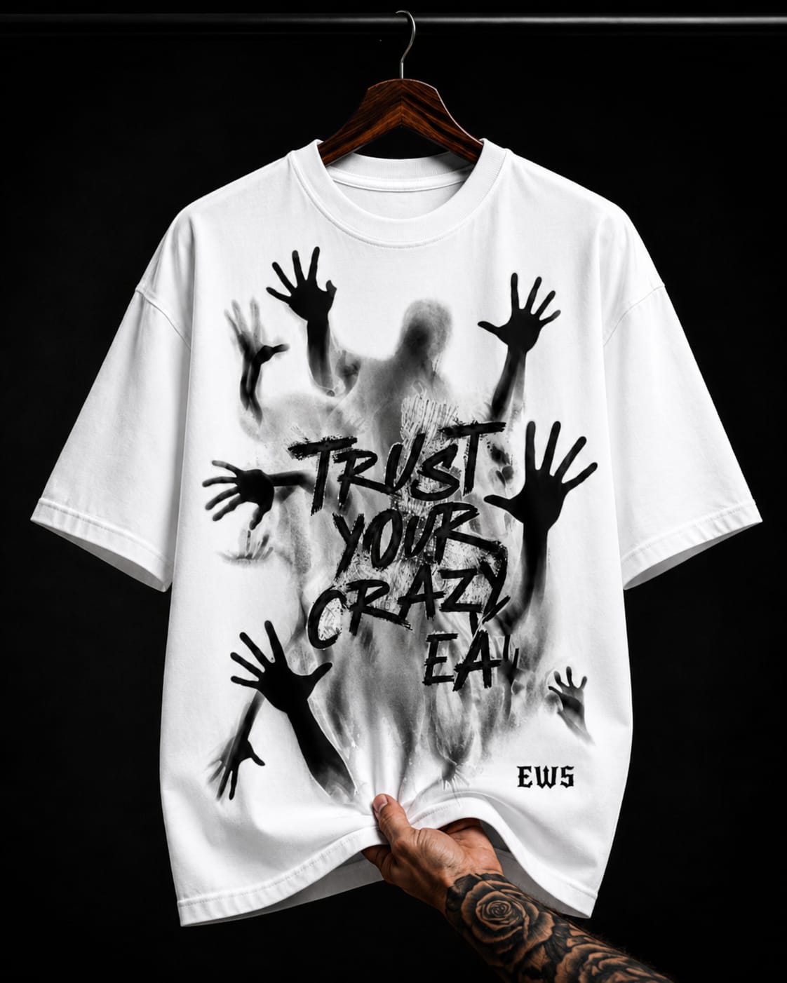 Trust Your Crazy Multi-Hand Ghost graphic T-shirt
