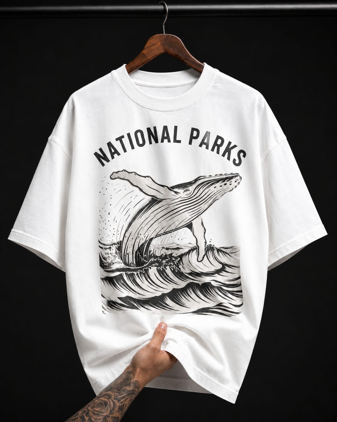Vintage Whale National Parks graphic T-shirt