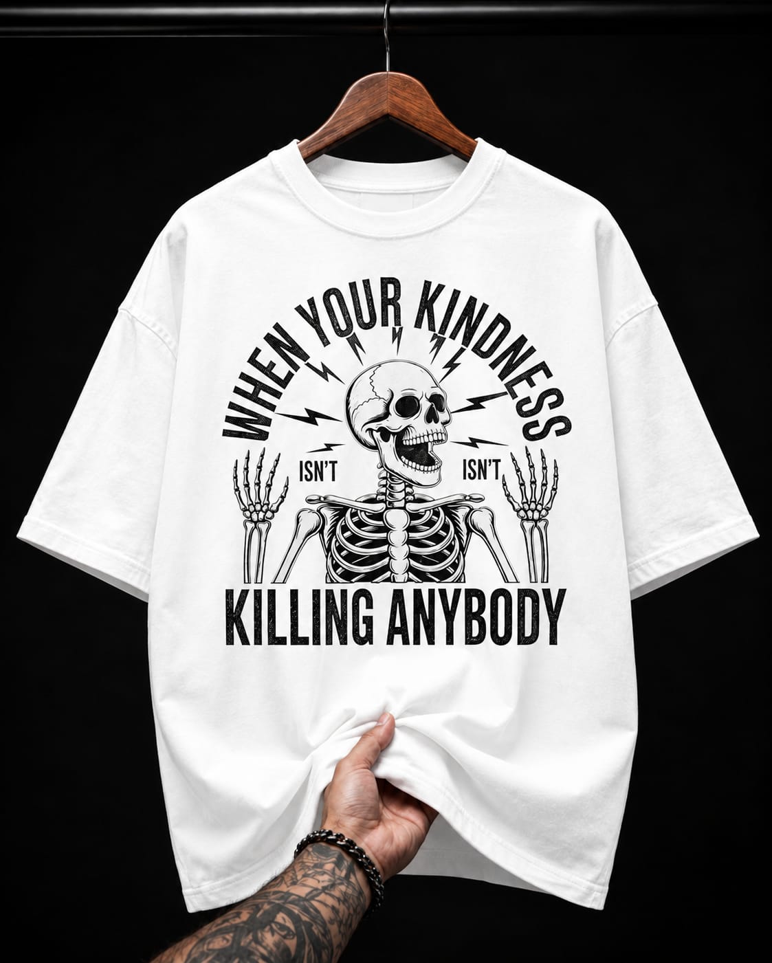 Kindness Skeleton graphic T-shirt