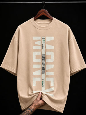 Vertical Money Typography graphic T-shirt