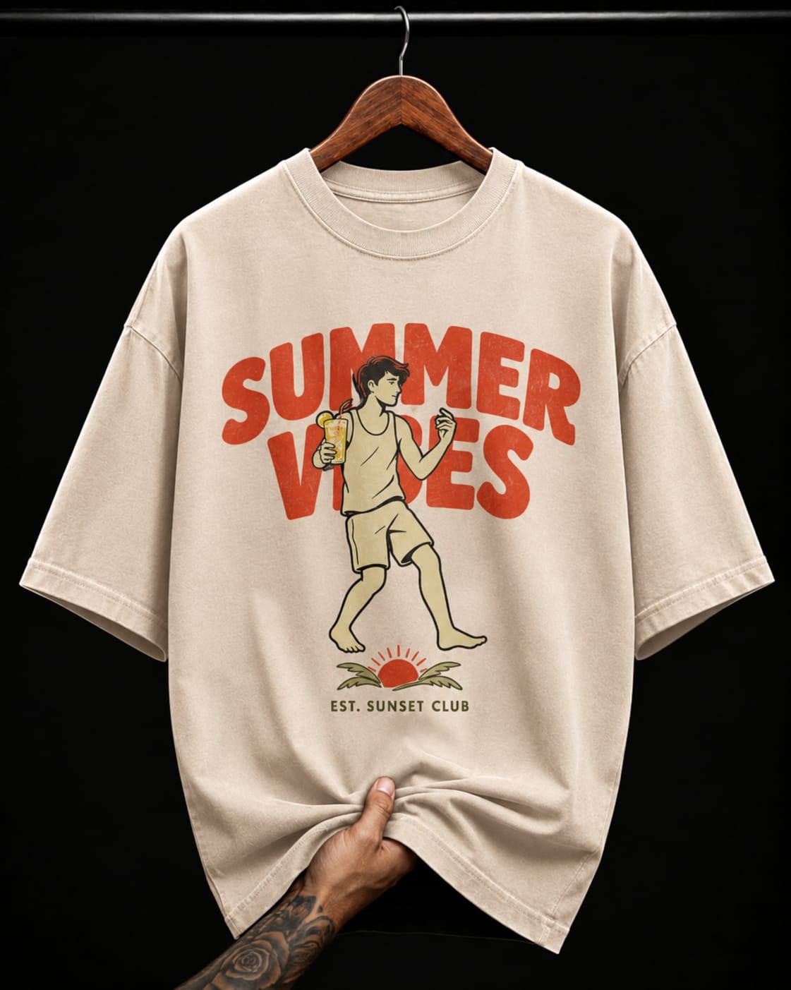 Summer Vibes Sunset Club graphic T-shirt