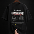 Porsche 911 GT3 RS Blueprint Graphic T-Shirt - Oversized Streetwear